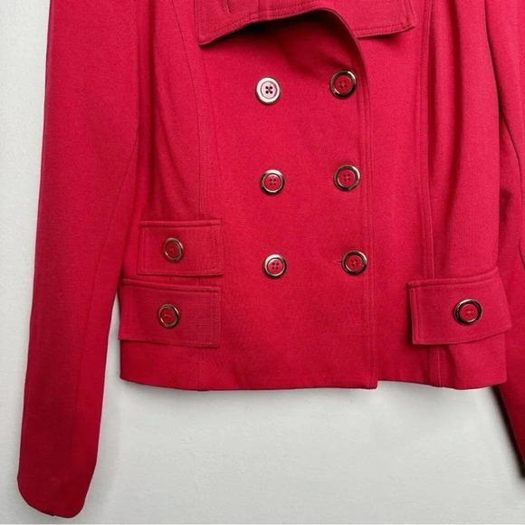 Frank Lyman  Womens Size 6 Double Button Red Cropped Blazer - Picture 9 of 15